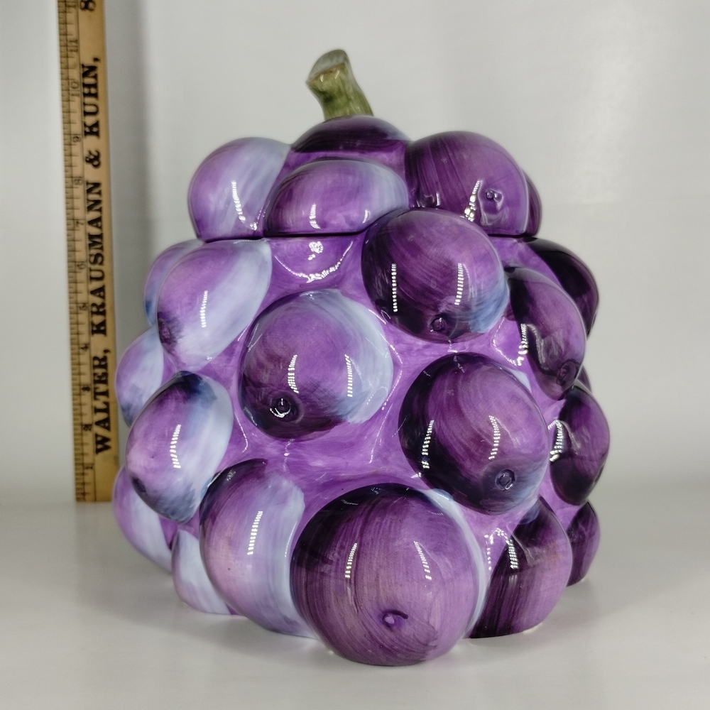 Gibson Purple and Green Grape Cookie Jar - Picture 2 of 7